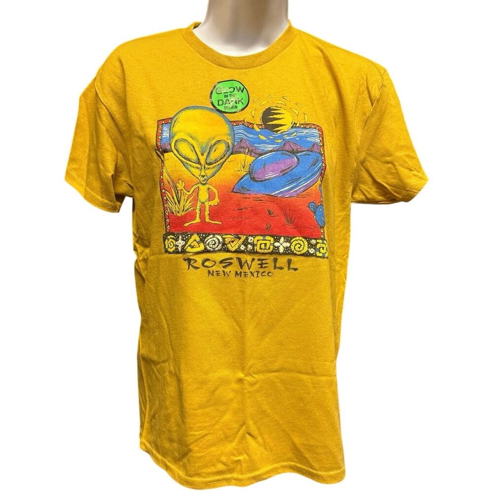 NWOT Glow in the Dark Roswell New Mexico Youth Large Alien T-shirt Cotton